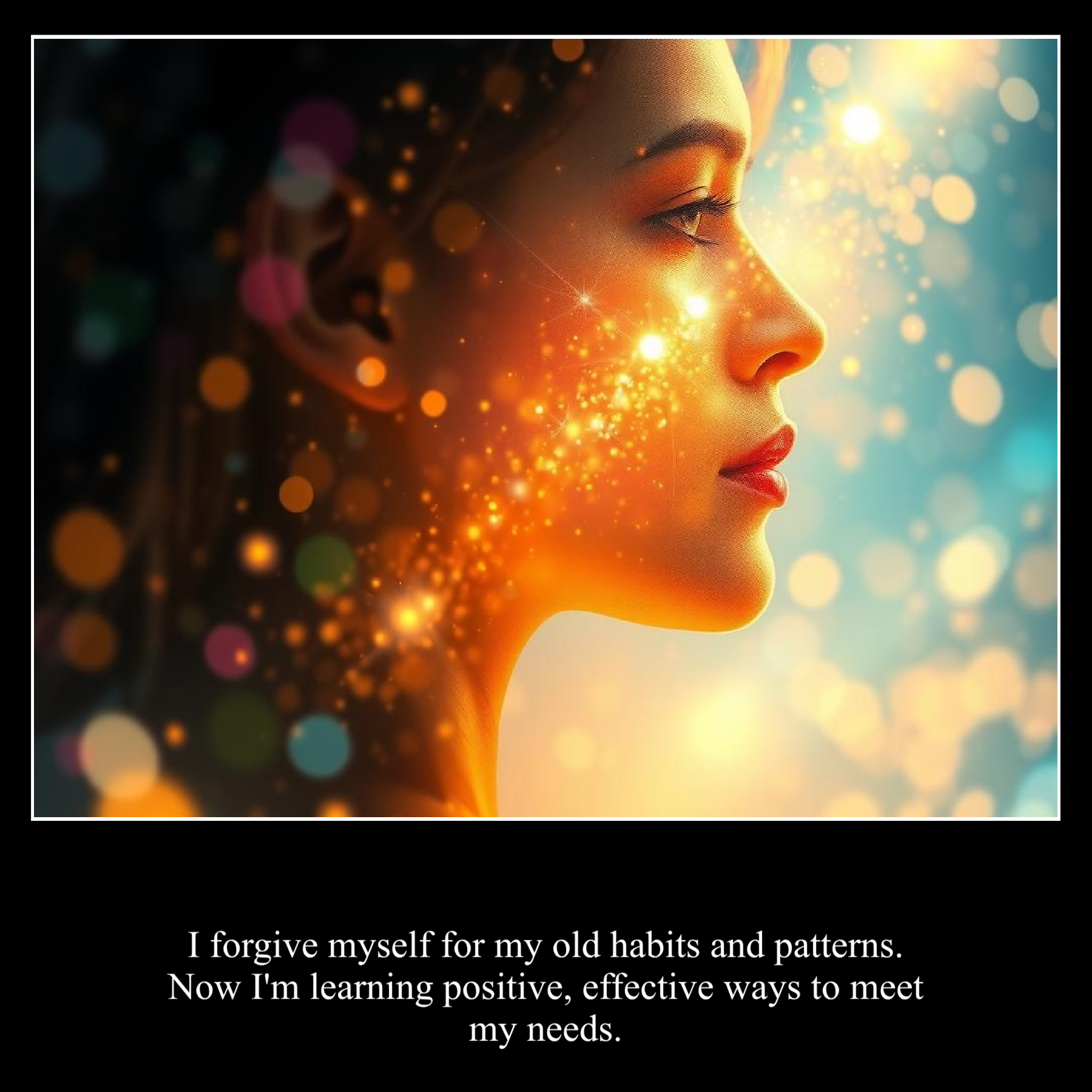 I forgive myself for my old habits and patterns. Now I'm learning positive, effective ways to meet my needs.