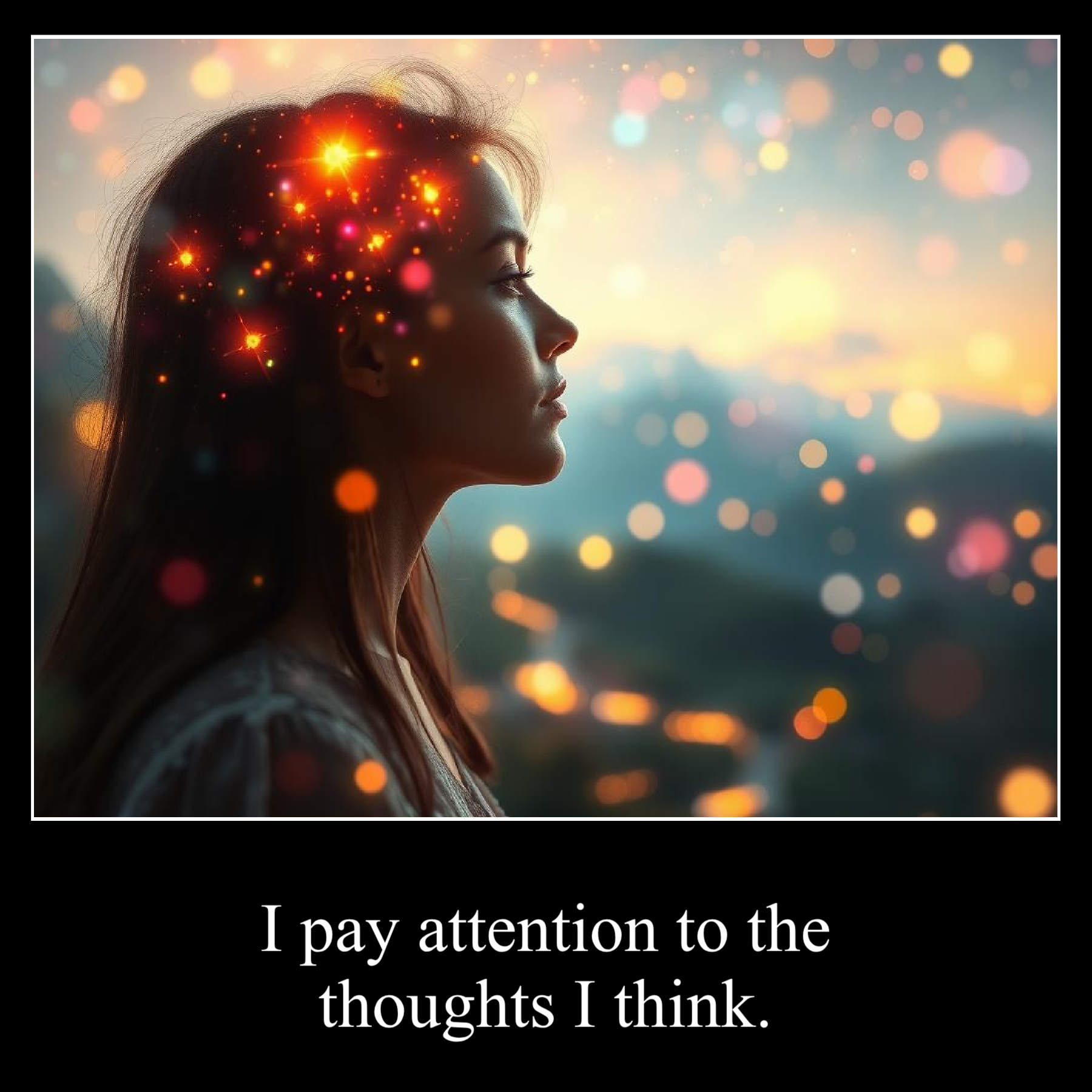 I pay attention to the thoughts I think.