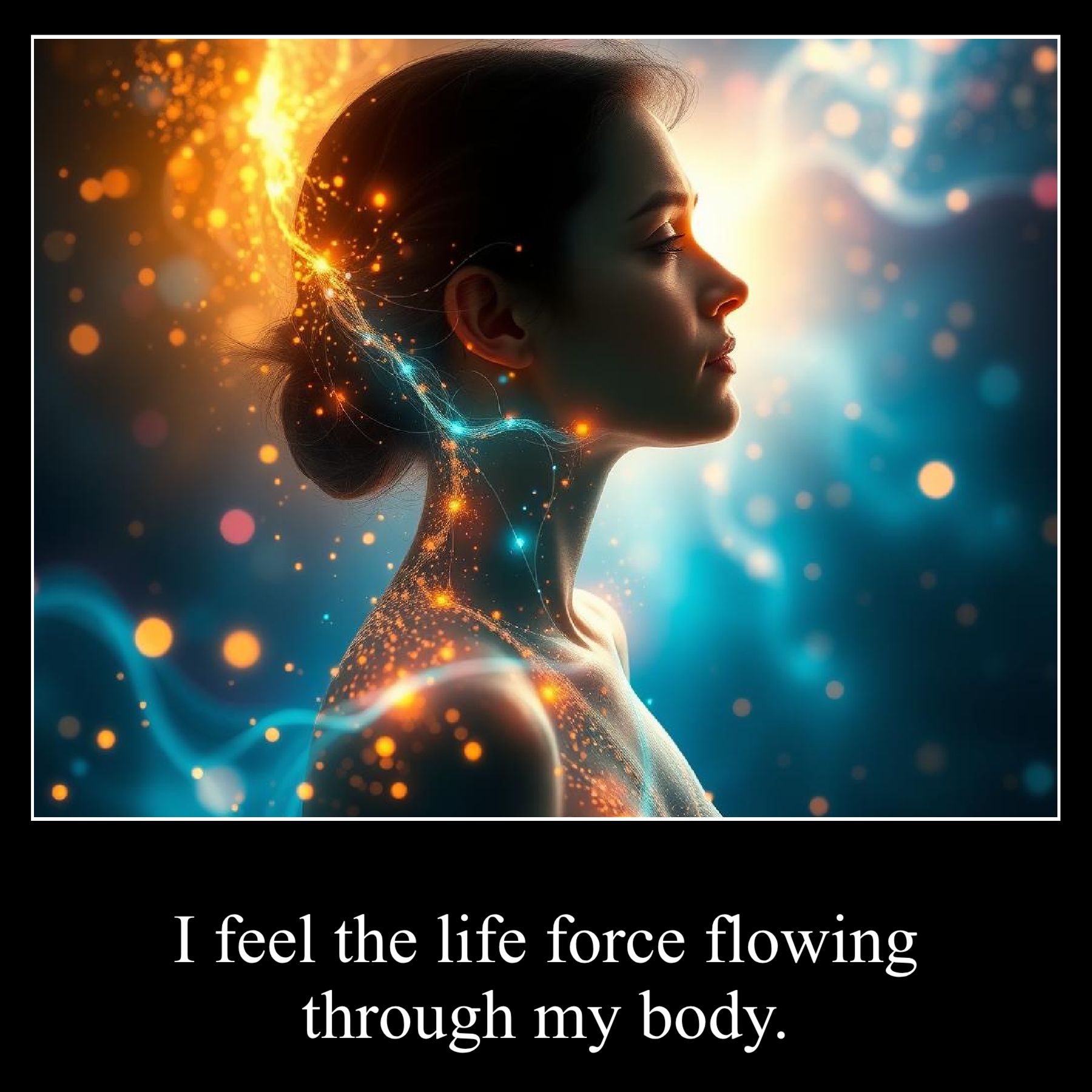 I feel the life force flowing through my body.