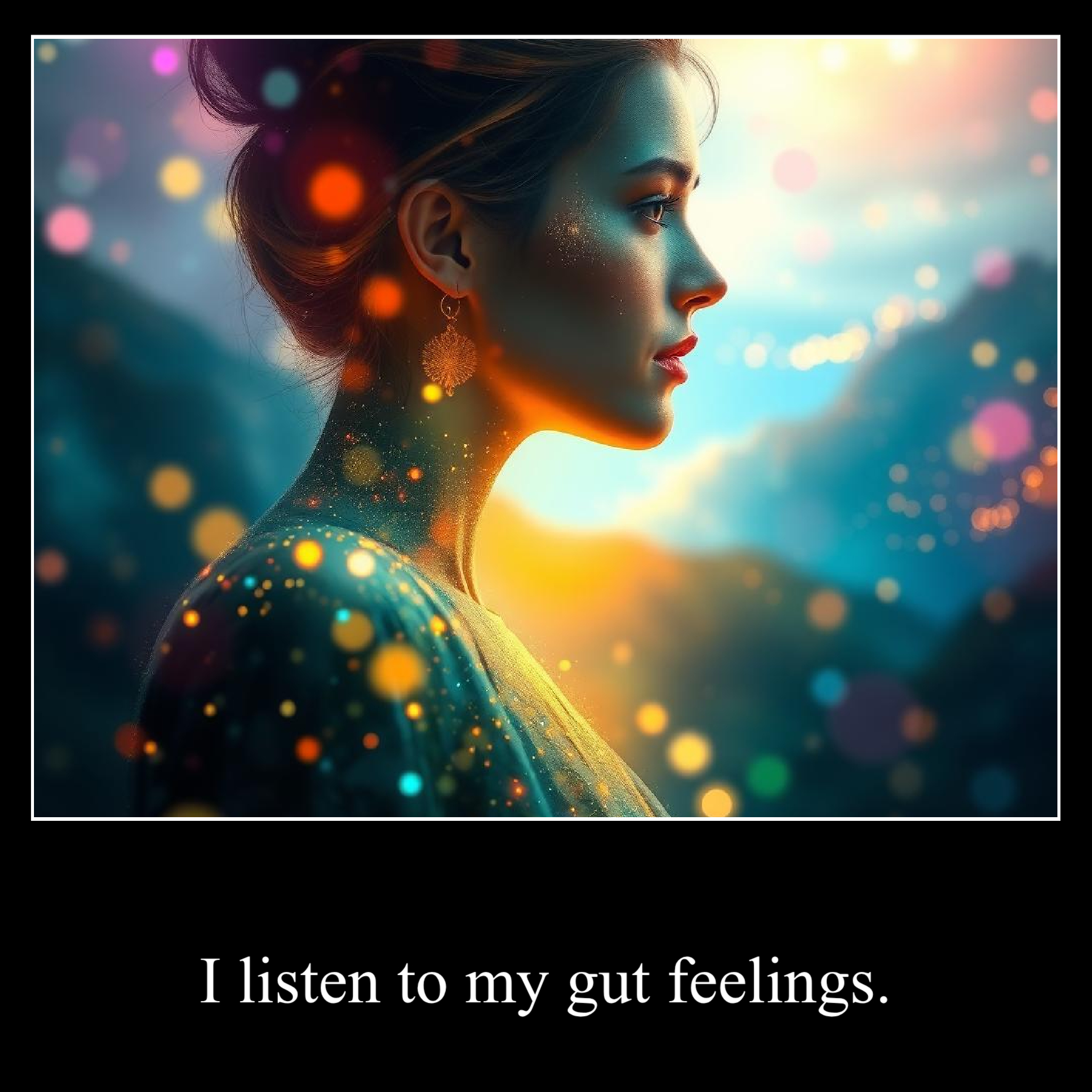 I listen to my gut feelings.