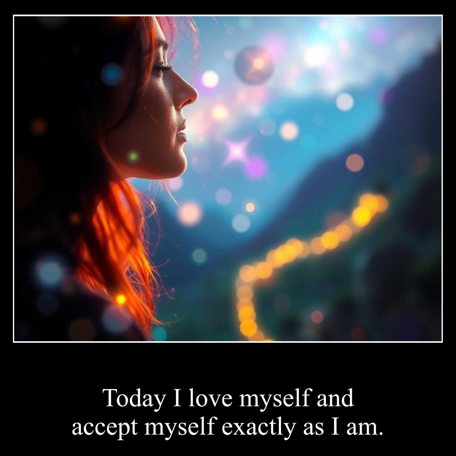 Today I love myself and accept myself exactly as I am.