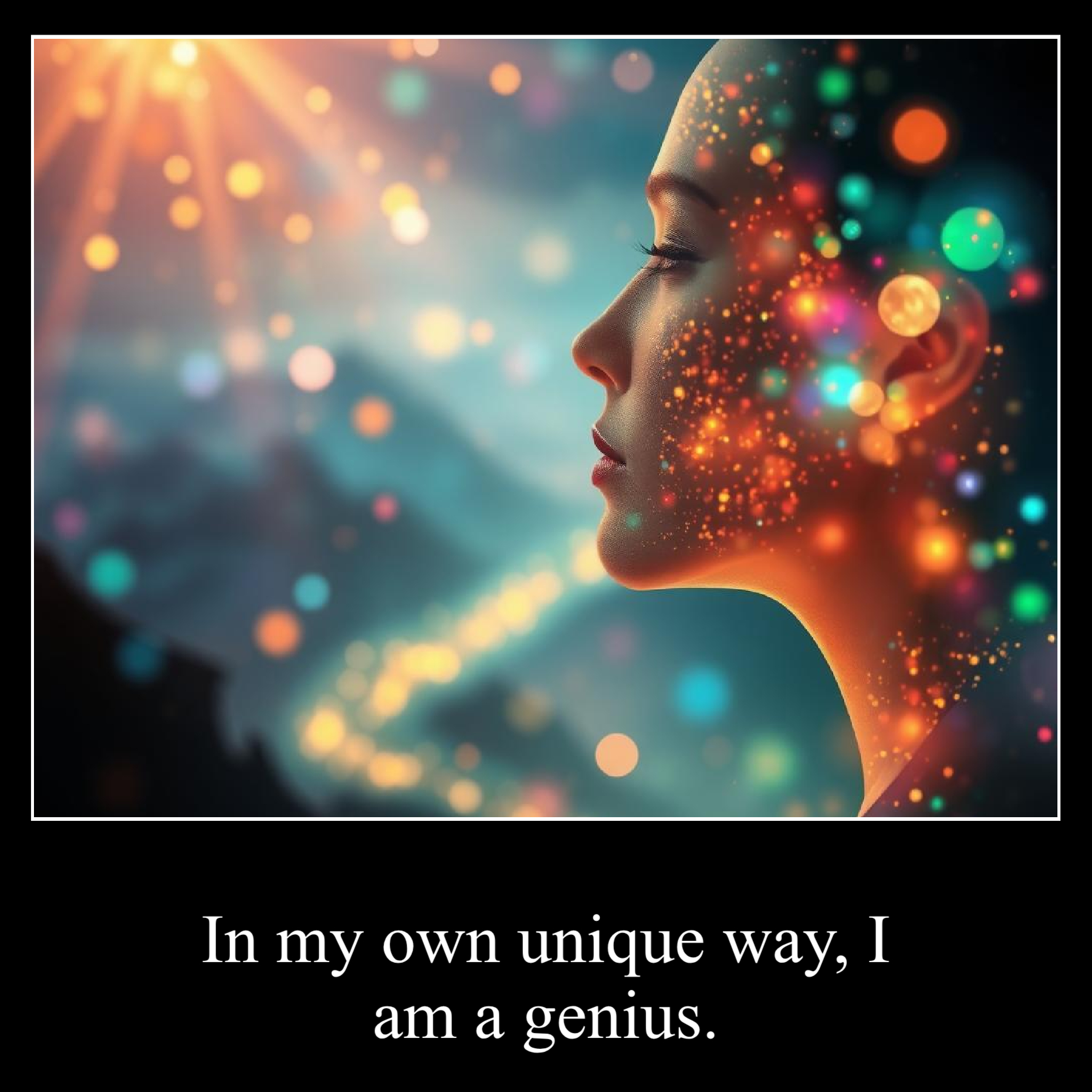 n my own unique way, I am a genius.