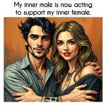 The true function of male energy is to provide absolute clarity, directness, and a passionate strength based on your intuitive feelings, coming through your female, tell you.