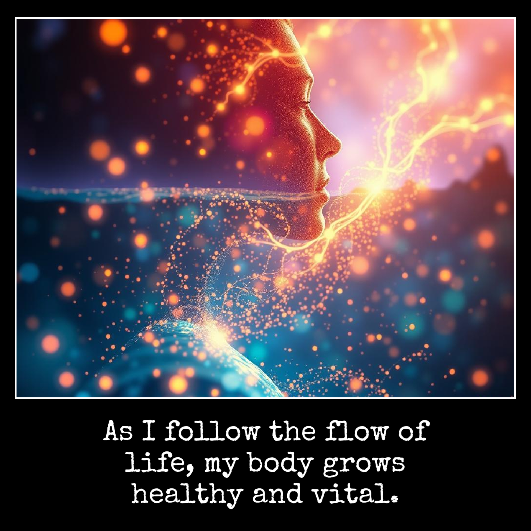 As I follow the flow of life, my body grows healthy and vital.