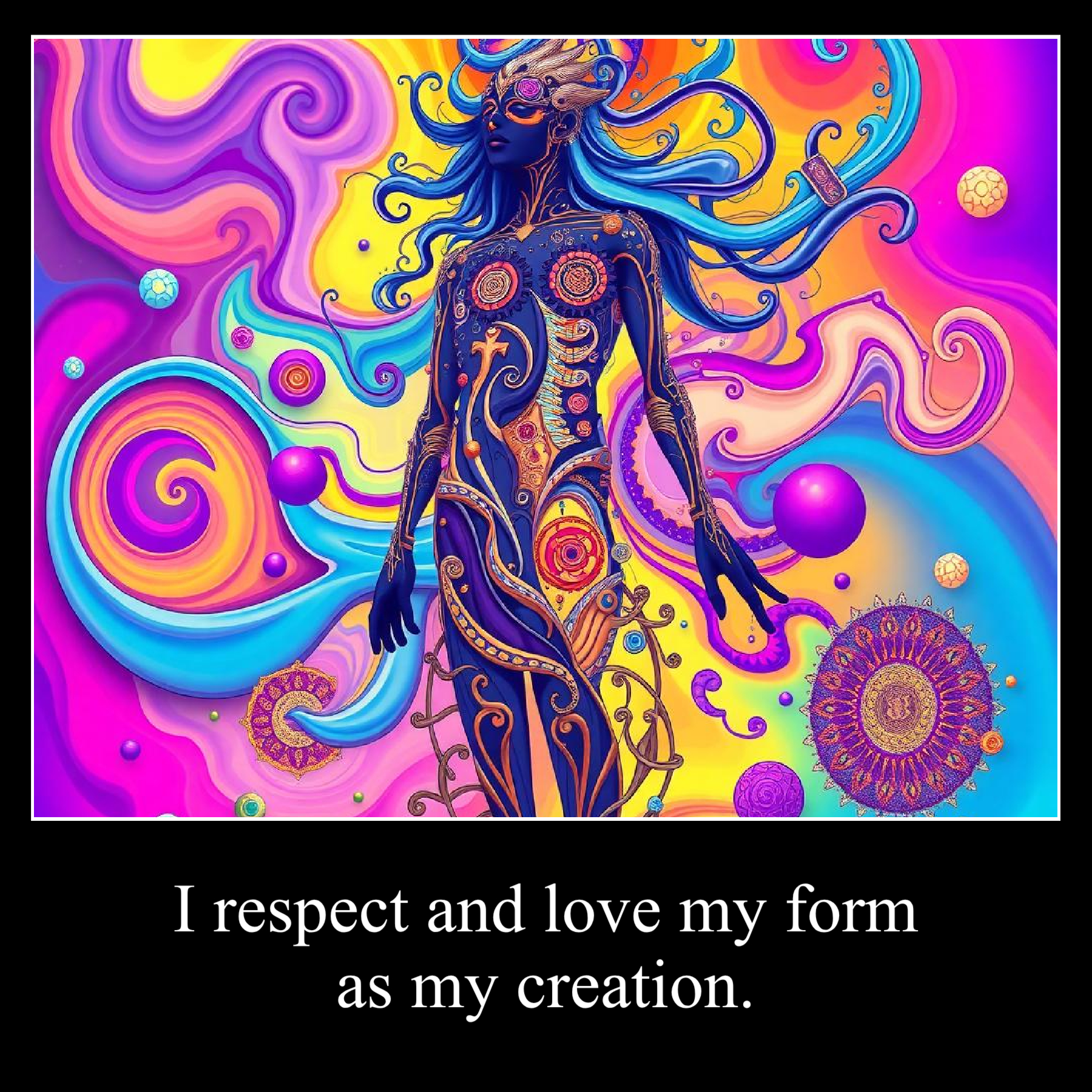 I respect and love my form as my creation.
