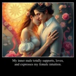 My inner male totally supports, loves, and expresses my female intuition.