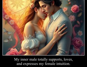 My inner male totally supports, loves, and expresses my female intuition.
