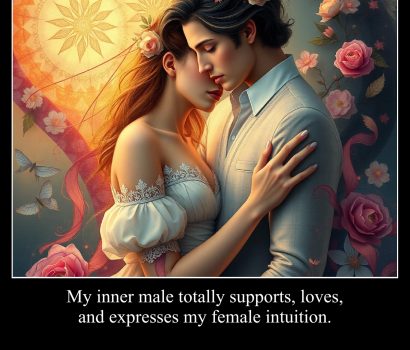 My inner male totally supports, loves, and expresses my female intuition.