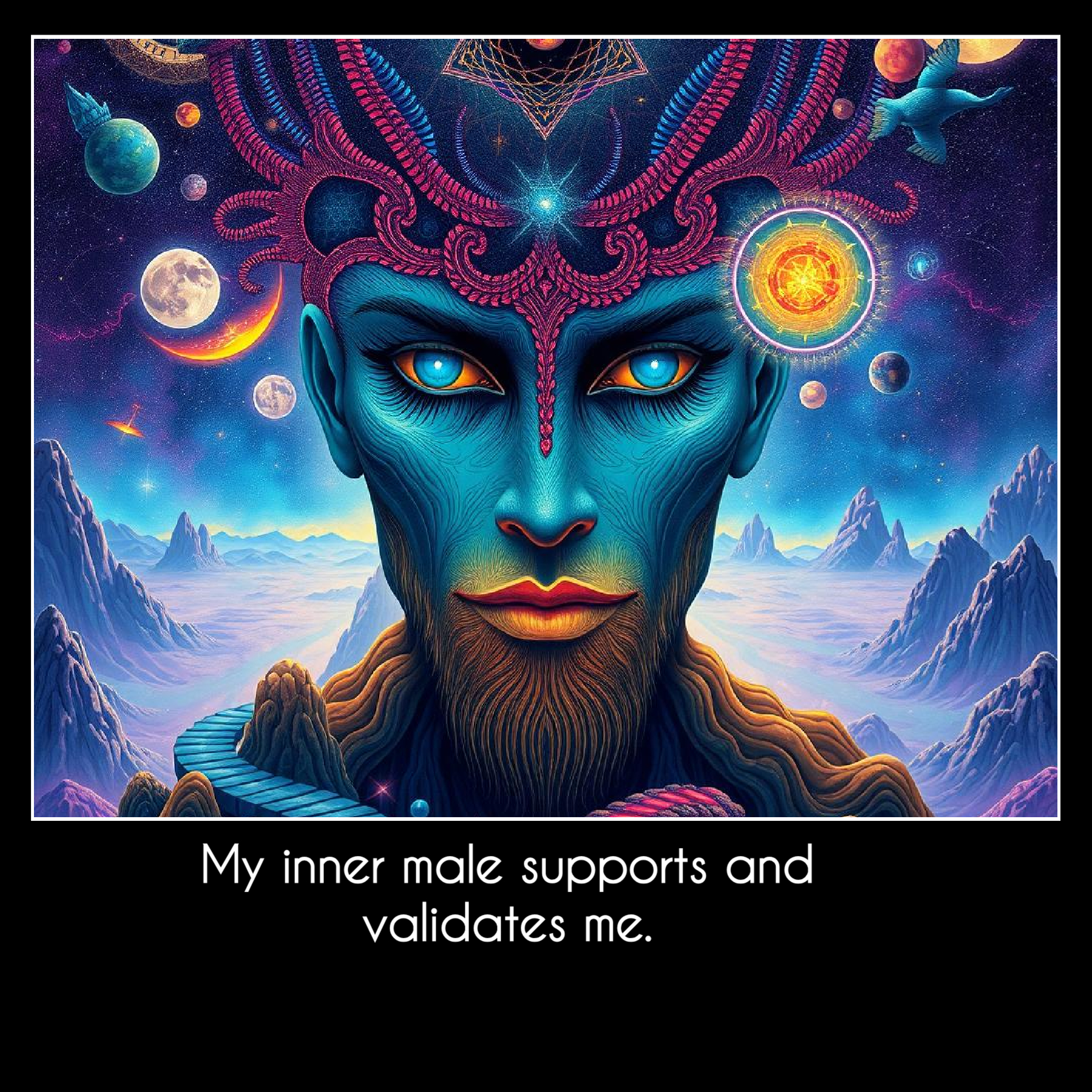 Psychic Affirmation for today: My inner male supports and validates me.
