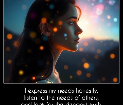 I express my needs honestly, listen to the needs of others, and look for the deepest truth.