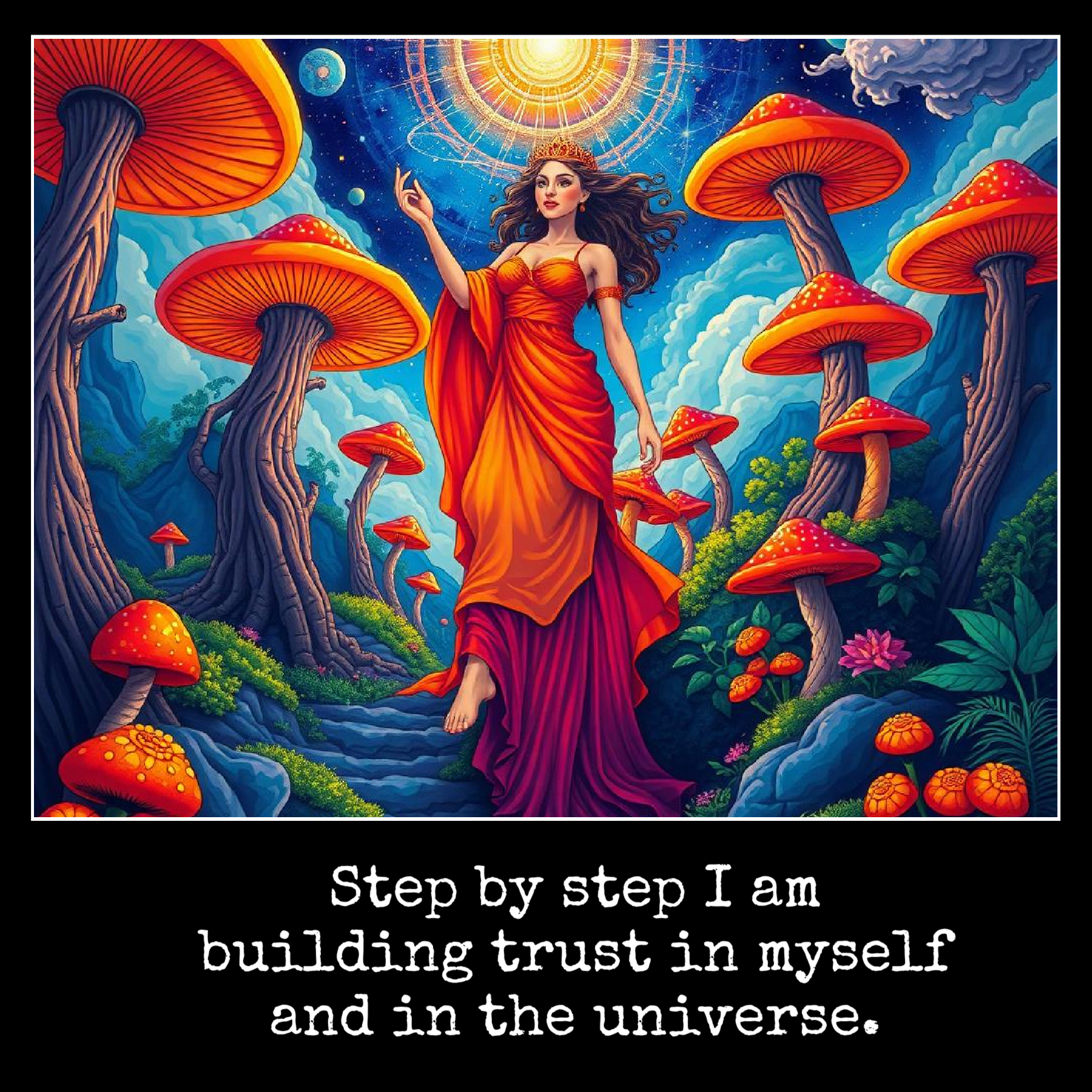Step by step I am building trust in myself and in the universe.